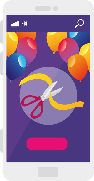 带剪刀和丝带的派对气球图片下载