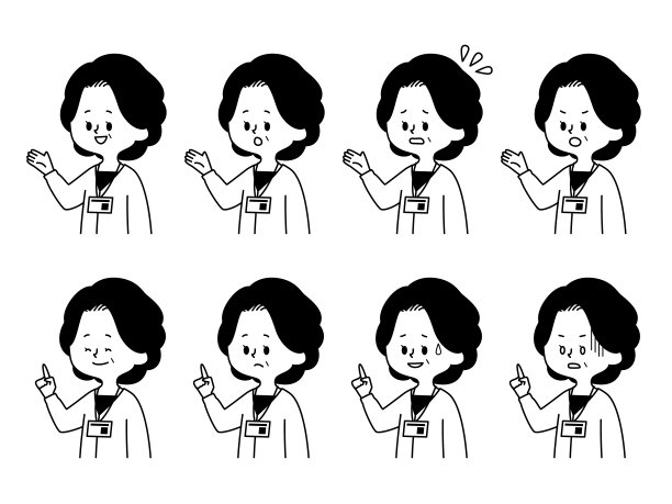 面部表情设置为中年女性员工图片下载