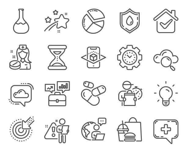 科学图标集包括献血图标图片下载