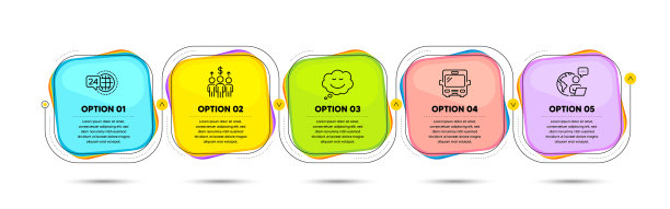 24小时服务演讲气泡和会议图标设置图片下载