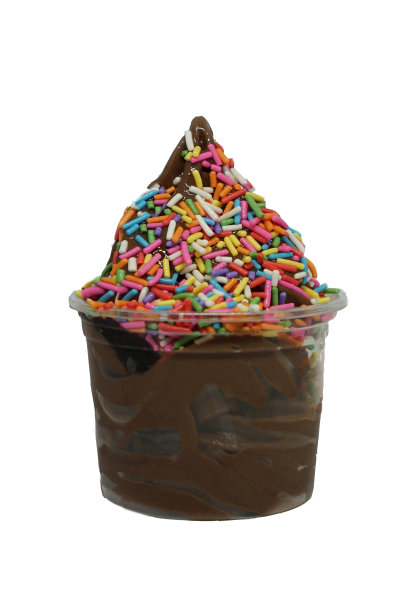 软冰淇淋在一个杯子和浇头图片下载