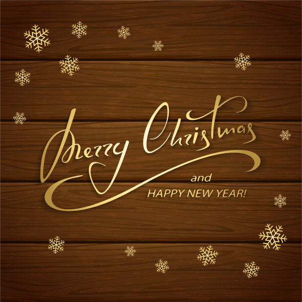 棕色木制背景上的圣诞问候图片下载