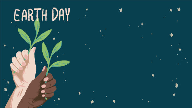 蓝色背景的地球日海报图片下载