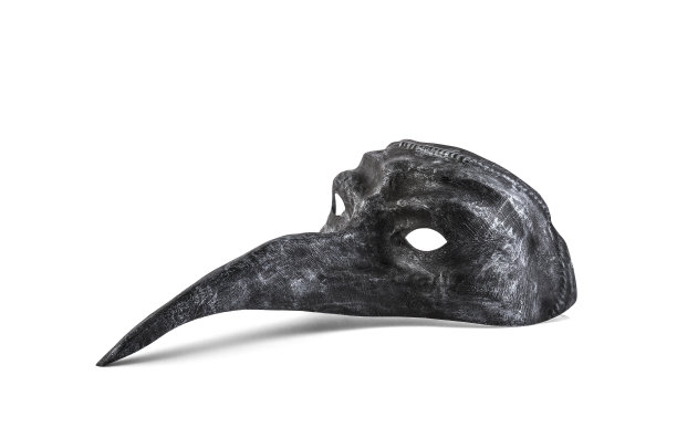 旧的鸟面具孤立在白色背景与剪切路径图片下载