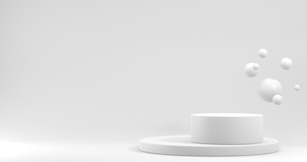 极简的展示与空白的空间。空讲台展示产品。3 d渲染。图片下载