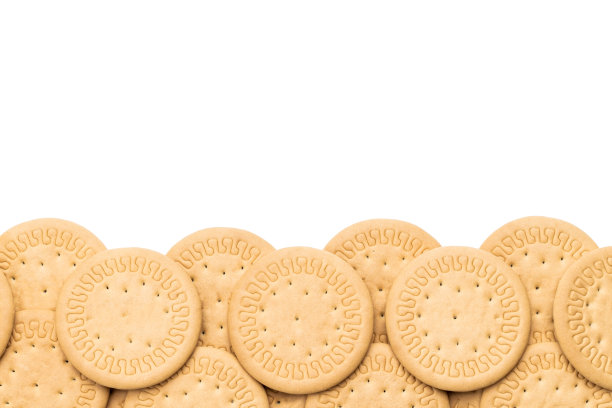 Cookie边界隔离在白色背景上。圆饼干框剪出来。甜食的概念图片下载