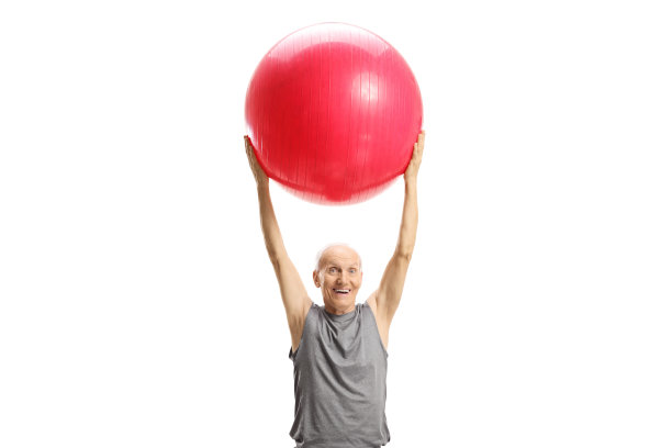 老人用球锻炼身体图片下载