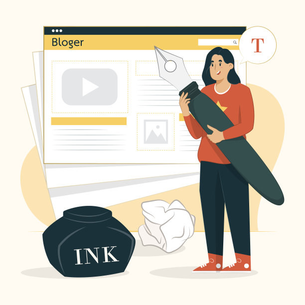 博客概念年轻作家图片下载