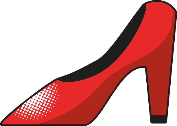 流行艺术高跟鞋详细的风格图标图片下载