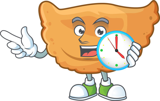 一只抱着圆钟的羚羊吉祥物图片下载