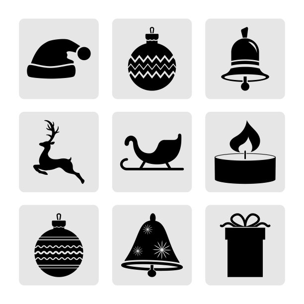 设置圣诞模板孤立在白色图片下载