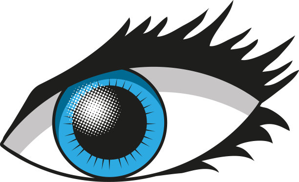 波普艺术女性蓝眼睛细节风格的图标图片下载