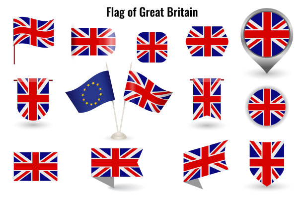 旗帜大不列颠大set图标和图片下载