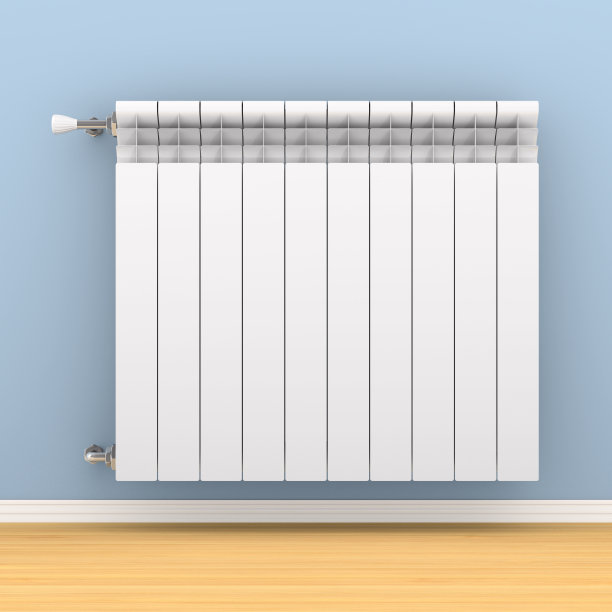 墙上的暖气散热器。三维演示图片下载
