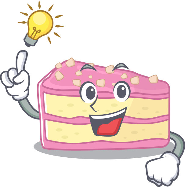一个聪明的草莓切片蛋糕卡通人物图片下载