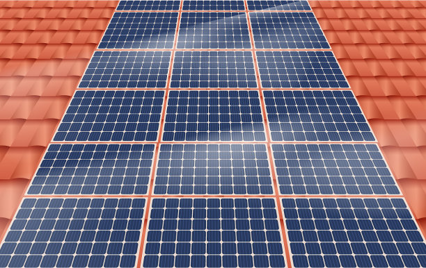 太阳能电池板上的一种房屋概念图片下载