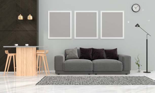 客厅休息时间，3D渲染图片下载