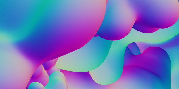 彩色抽象液体梯度几何图案梯度3d插图图片下载