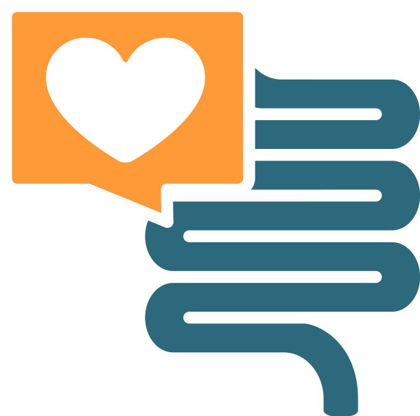 肠与心在聊天气泡彩色图标图片下载