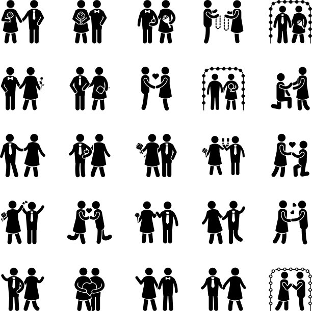 婚礼标志图标包图片下载