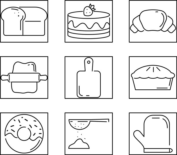 面包店图标设置与轮廓面包店图片下载