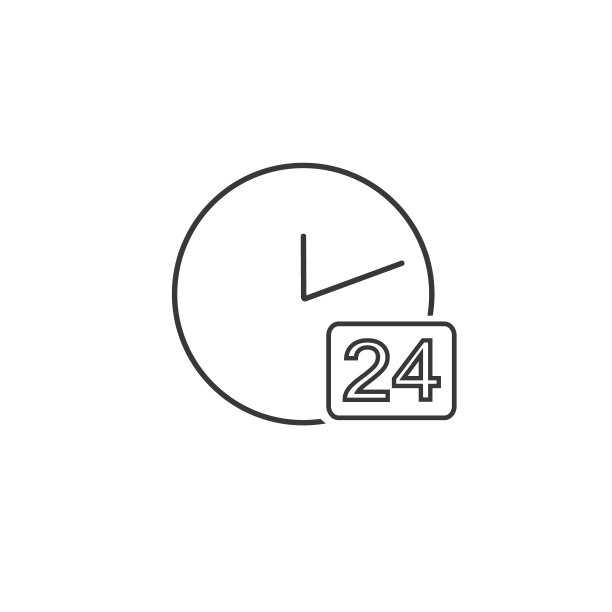 全天24小时营业线性图标矢量图图片下载