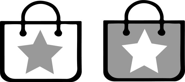 购物袋图标孤立的白色背景图片下载