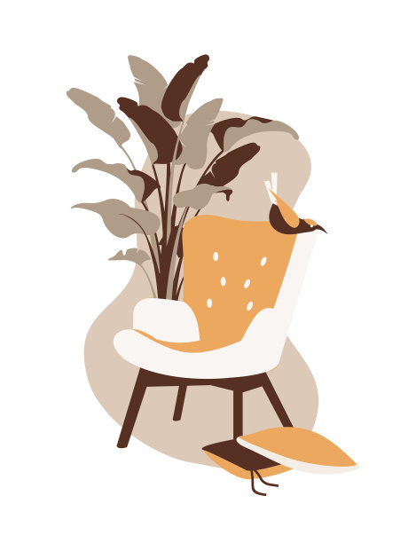 可爱的室内，舒适的房间图片下载