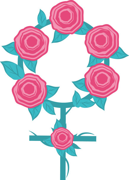 女性主义女性性别与玫瑰详细的风格图片下载