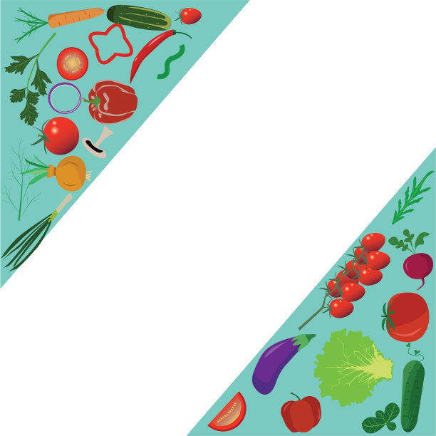 蔬菜健康设计插图有用的横幅，可编辑的颜色和可伸缩的任何大小图片下载