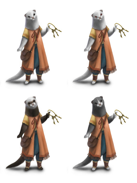 以偷窃为职业的黄鼠狼人4种毛色图片下载