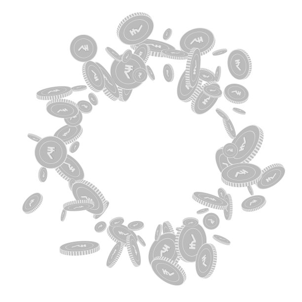 印度卢比硬币散落黑色和wh图片下载