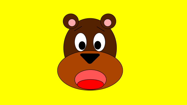 一只表情惊讶的可爱卡通熊。图片下载