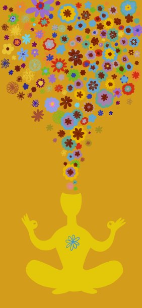 瑜珈修行者在冥想中的图画图片下载