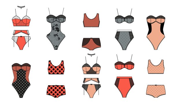 一套美丽性感的女性内衣。图片下载