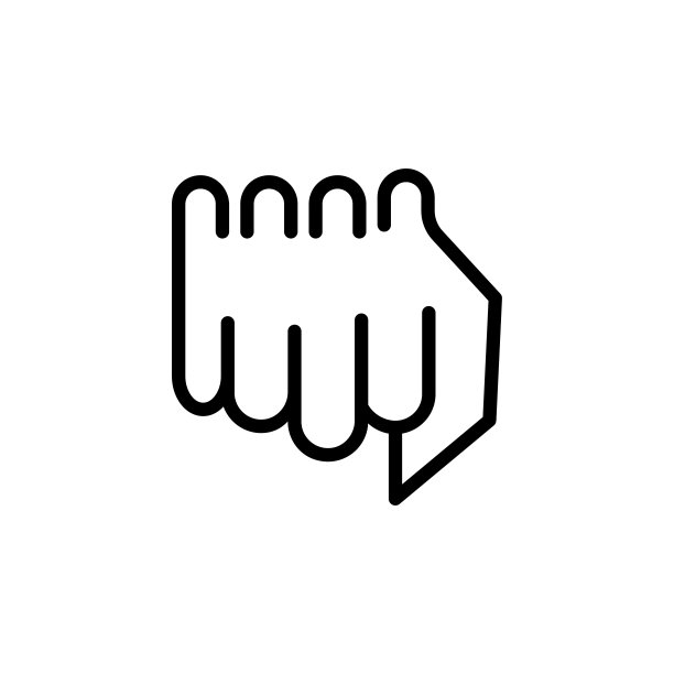 拳头碰撞。可爱简单的卡通设计。可编辑的描边图例图片下载