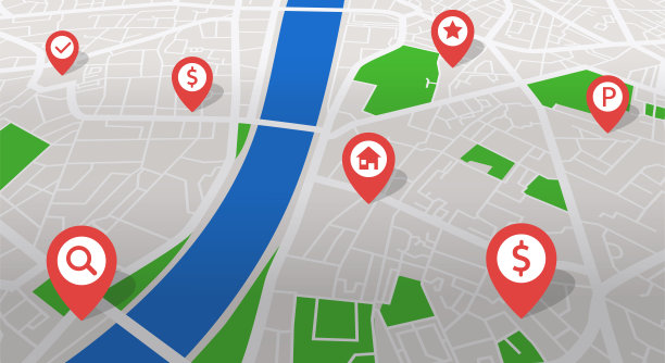 城市地图。Gps导航路线与指针。导航地图。矢量插图。图片下载