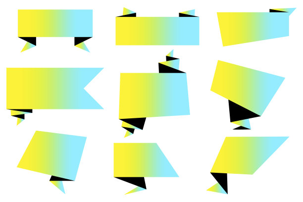 现代折纸丝带。几何背景。三维向量。股票的形象。每股收益10。图片下载