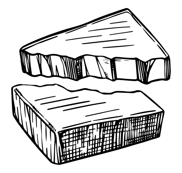 一块碎巧克力。单手绘制矢量插图。轮廓，复古，雕刻风格剪贴画孤立在白色上。糖果店黑色效果图，菜单装饰，设计，贴纸，包装。图片下载