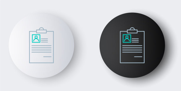 将剪贴板上的简历图标隔离在灰色上图片下载