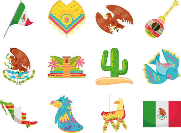 墨西哥详细风格集图标设计图片下载