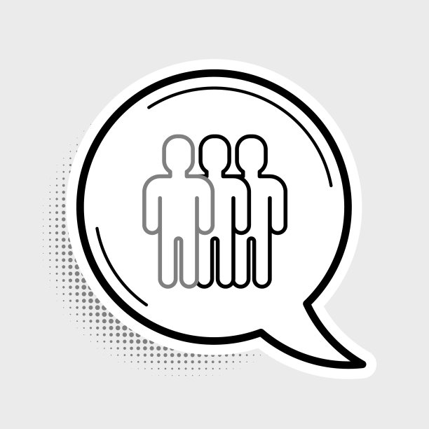 线用户组图标隔离在灰色背景图片下载