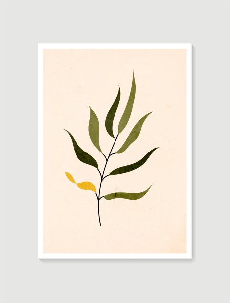 色彩柔和的当代艺术海报。植物墙艺术载体。简约自然的墙壁艺术。植物艺术设计版画、墙纸、封面。现代向量插图。图片下载