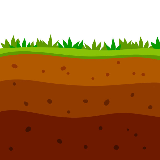 在那个区域着陆。棕壤层。考古学的背景。地下地质情况。夏天的风景。平的卡通图片下载