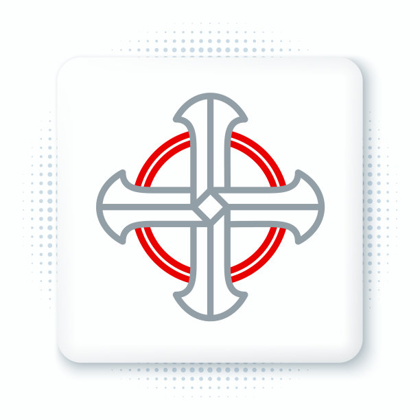 线凯尔特十字图标孤立在白色图片下载