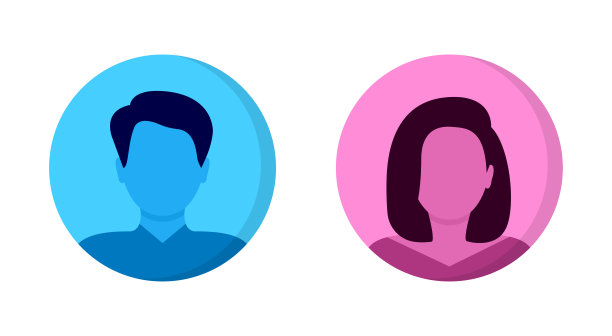 男性和女性的头像。用户头像。性别图标。人脸轮廓。人阿凡达概要文件。男人和女人肖像。不知名或匿名的人。矢量插图。图片下载