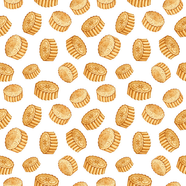 白色的月饼图案图片下载