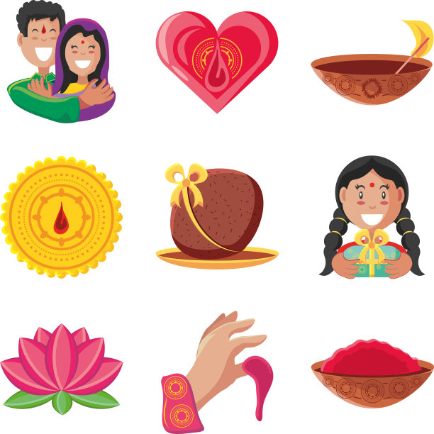 Bhai dooj详细风格图标集设计图片下载