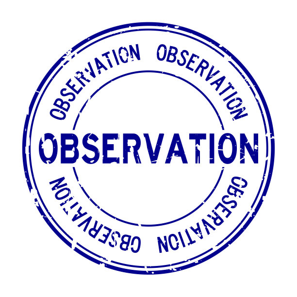 垃圾蓝色观察字圆形橡胶印章印章上的白色背景图片下载