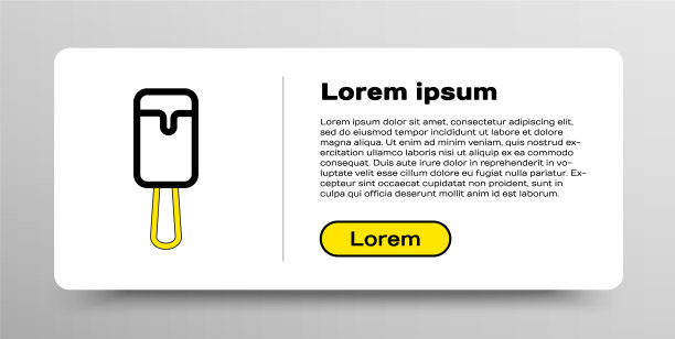 线冰淇淋图标孤立在白色背景图片下载